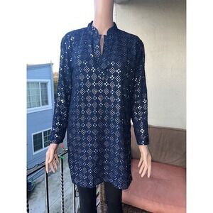 Cute Off brand Women's Blue Sparky Tunic Size: 14